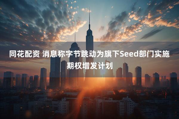 同花配资 消息称字节跳动为旗下Seed部门实施期权增发计划